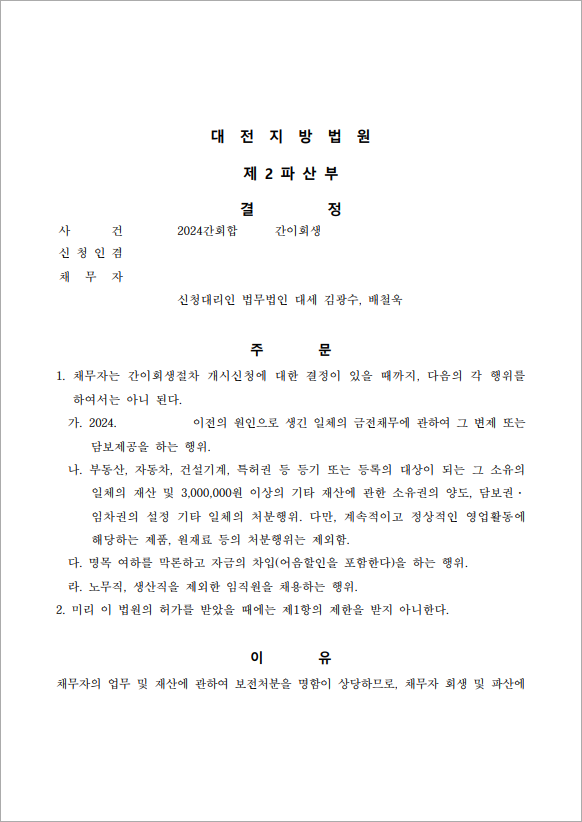 19억 이상 채무 보전처분