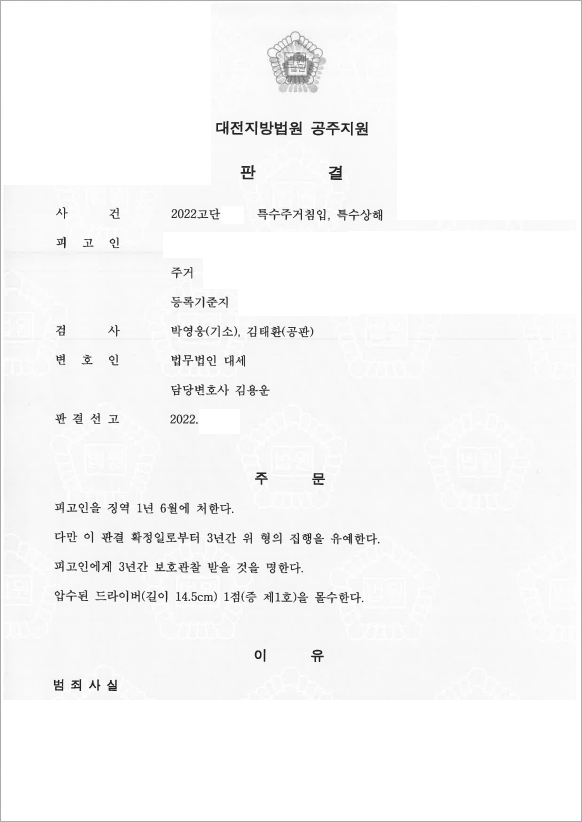 치매 증세를 보인 의뢰인의 폭행