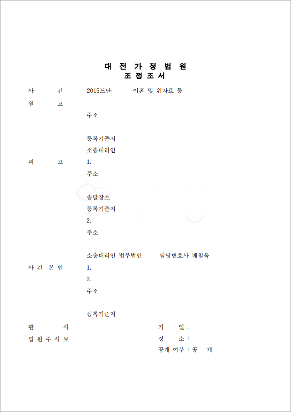 협의 후 청구된 이혼 방어