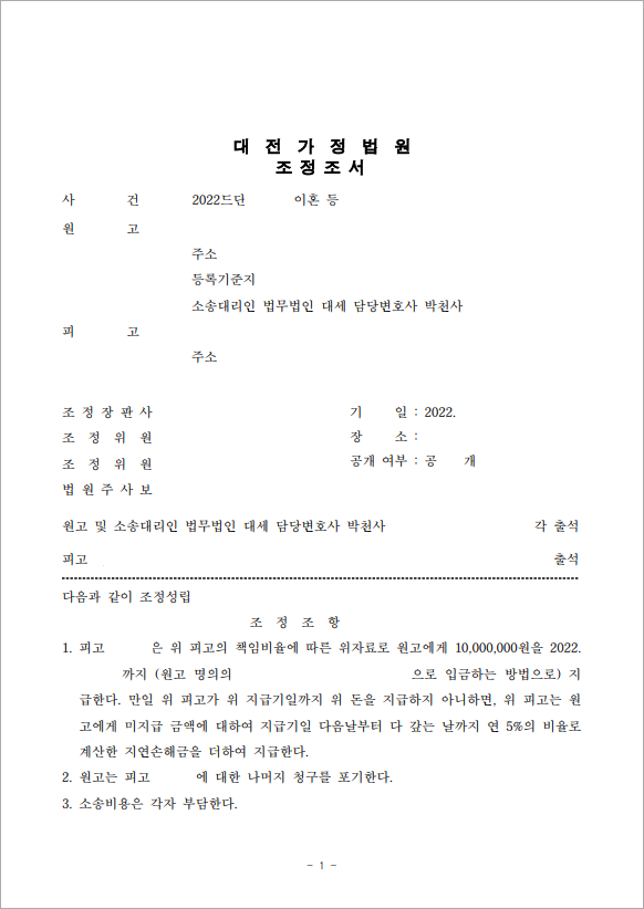 위자료 청구로 법적인 응징 성공