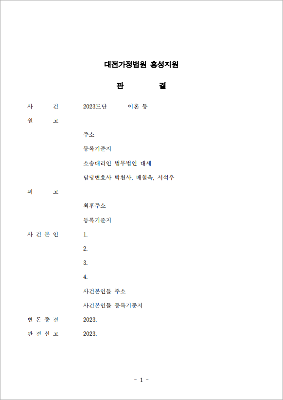 배우자의 폭력으로 인한 이혼