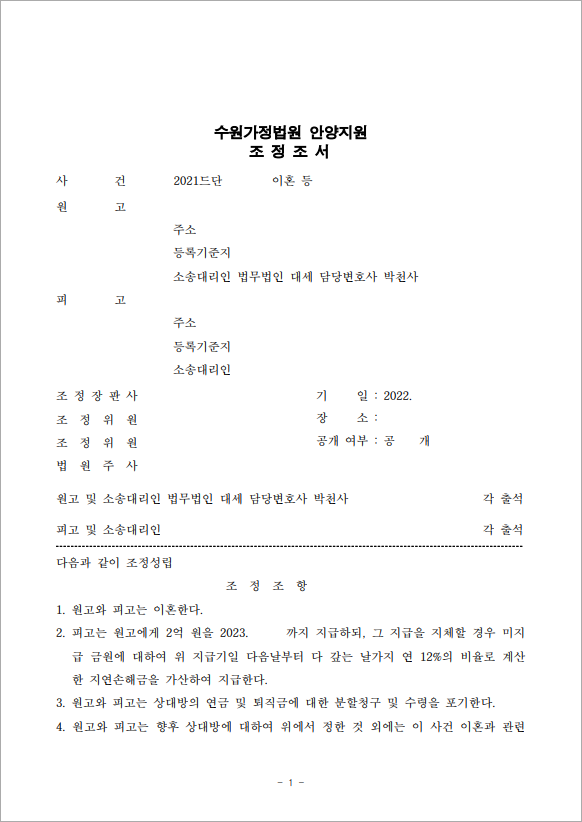 폭력으로 얼룩진 혼인관계 정리