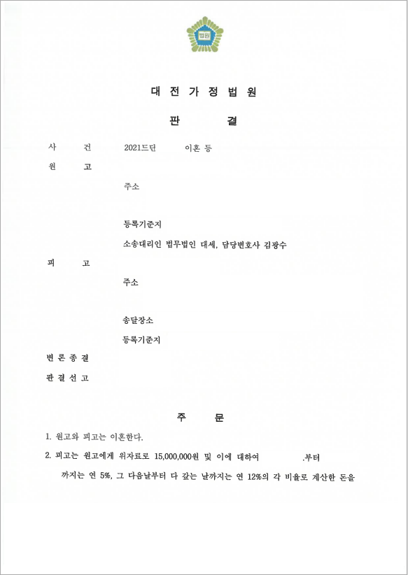 혼인 중 받은 정신적 고통 보상