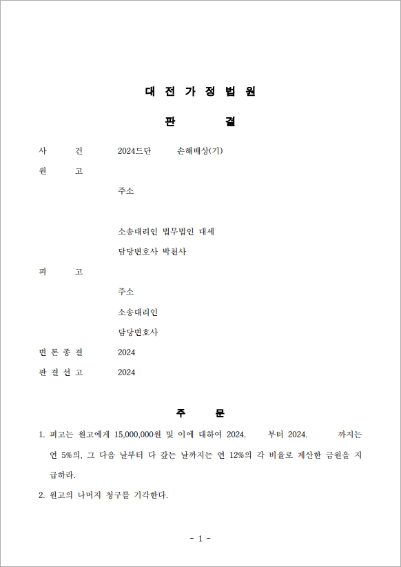 상간자의 불법행위 입증으로 위자료 확보