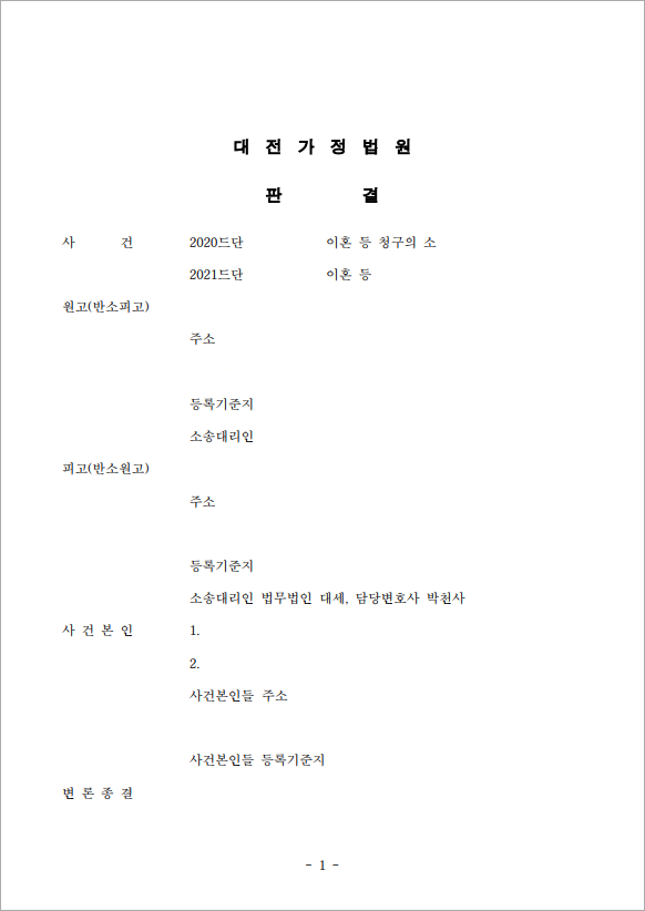 위자료 청구 방어와 재산분할