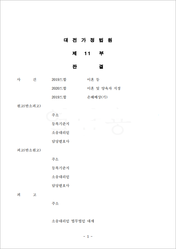 위자료 40% 감액 성공