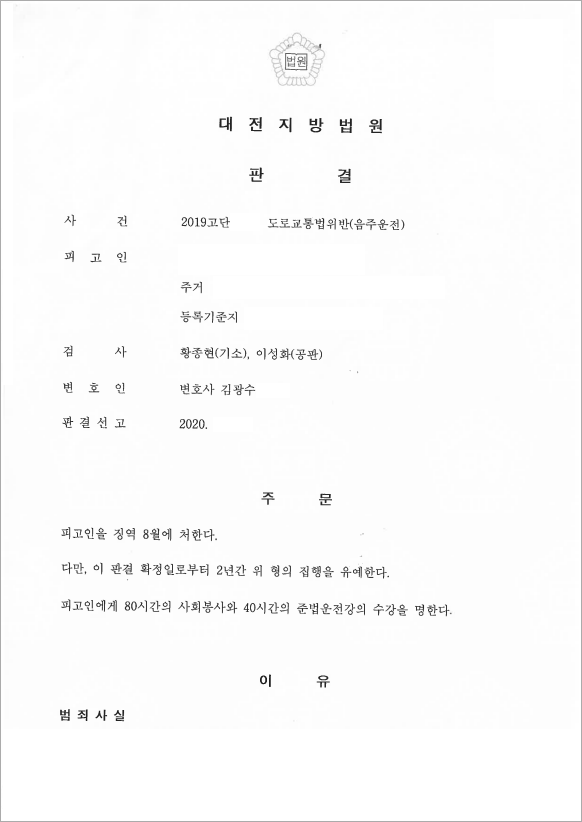 벌금형 전과, 집행유예로 방어
